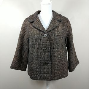 Talbots Tweed 3 Button Blazer Size 14 Petite